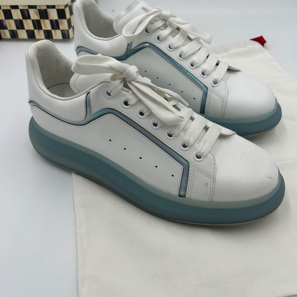Men’s Alexander McQueen exclusive clear sole leather sneakers, size 45. Italy - Picture 1 of 10